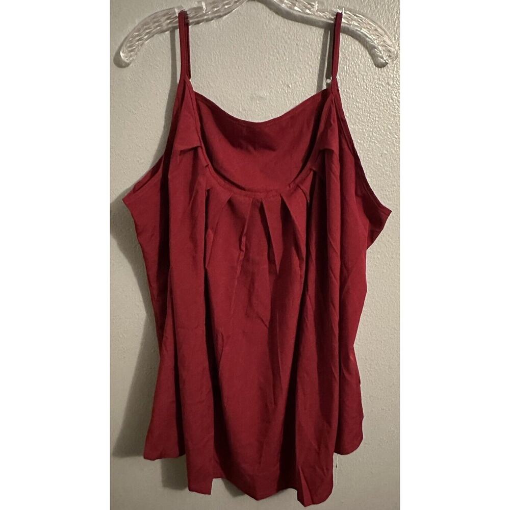 Emery Rose Women’s Plus Size 2XL Dress Tank Top Dark Red Flowy